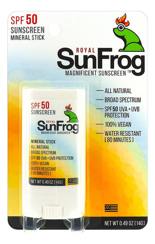 Protector Solar Barra Mineral Stick Sunfrog Spf 50 Sunscreen