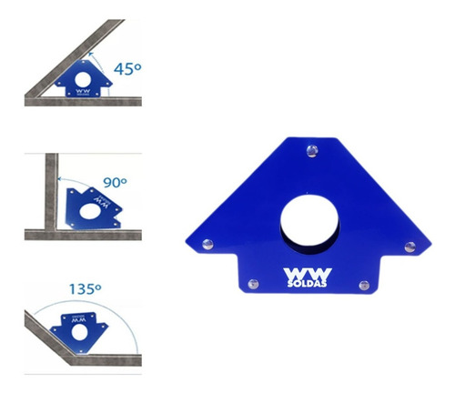 Imagem 2 de 8 de Kit Esquadro Magnetico Para Solda 02 Peças De 33kg Wwsoldas