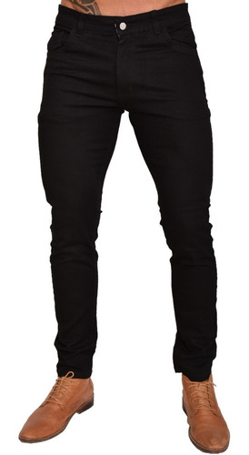 Imagen 2 de 5 de Pantalon Jean Chupin Negro Hombre Elastizado Excelente
