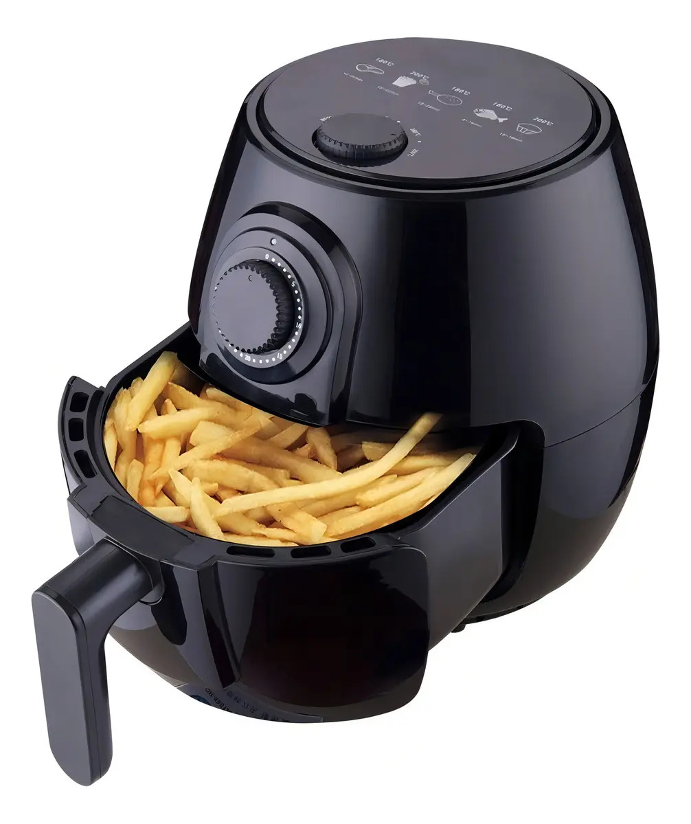 Fritadeira Air Fryer Sem Óleo 1400w 3l (cesto 2.6l) Preta Cor Preto