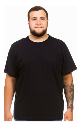Camiseta Masculina Algodão Plus Size Básica Lisa