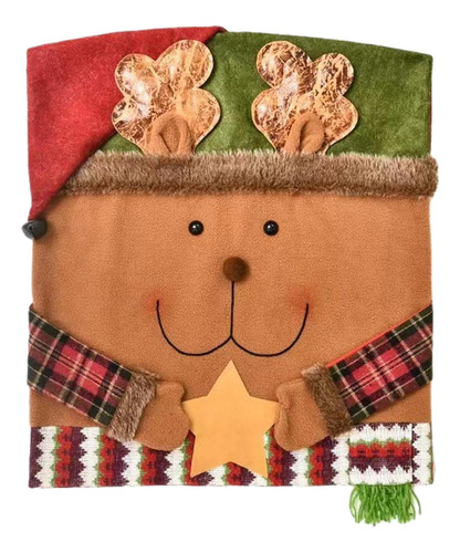 Funda Trasera Para Silla Navideña, Decoración Reno