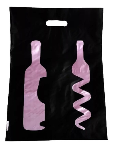 Bolsa Riñón Plástica Premium 2 Vino 25x45 Estampada X100 U