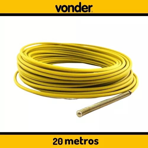 Guia Passa Fio Sonda Pvc Alma De Aço Profissional 20m Vonder