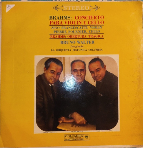 Vinilo Lp De Bruno Walter -- Brahms (xx711 (Usado)