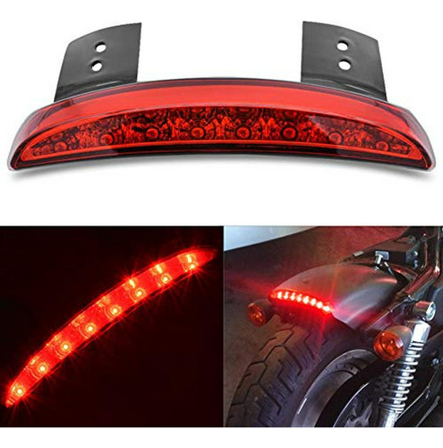 Katur Rojo Picado Fender Edge Motocicleta 8 Led Rojo Luz De 