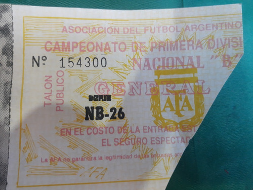 Imagen 3 de 3 de Entrada Nacional-b-deportivo Armenio 1 Vs Douglas Haigs 1