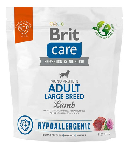 Brit Care Adult Large Cordero Hypoallergenic 1kg. Np
