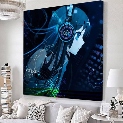 Cuadro Gamer Girl  Canvas Grueso 120x120cm