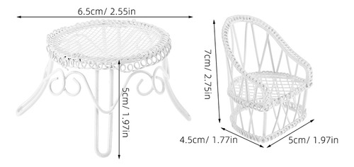 1 Juego De Muebles En Miniatura: Mesa Y Sillas Pequeñas Para