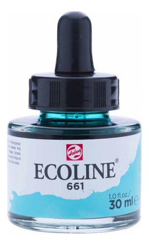 Tinta Aquarela Liquida Talens Ecoline 30ml - Turquoise Green Cor 661 Turquoise Green