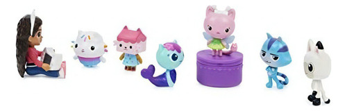 Set de muñecas de lujo Gabbys Dollhouse con 7 muñecas de colores multicolores
