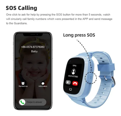 Smartwatch 1.4 Reloj Infantil 4g Gps Video Llamadas Camara 74.243 82