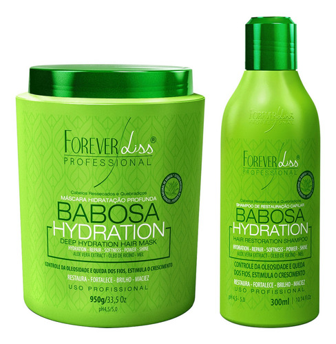 Máscara E Shampoo De Babosa Forever Liss Controla Queda 950g
