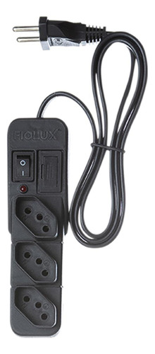 Filtro Linha Fiolux 3 Tomada  Bivolt Preto 