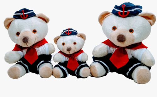 Imagem 2 de 2 de Trio Para Nicho Urso Marinheiro Azul Marinho 3 Peças