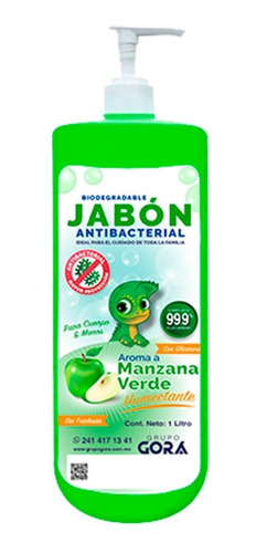 Jabón Líquido Antibacterial Para Manos Manzana Verde 1 Litro