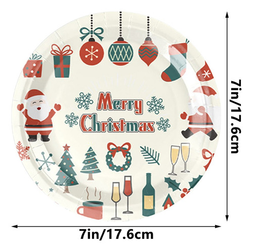 Platos De Papel Pintados Desechables Para Platos De Navidad