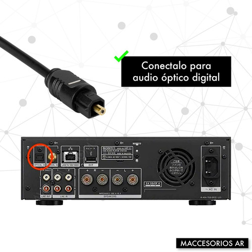 Cable Audio Digital Alta Calidad Fibra Optica 1,5m Toslink