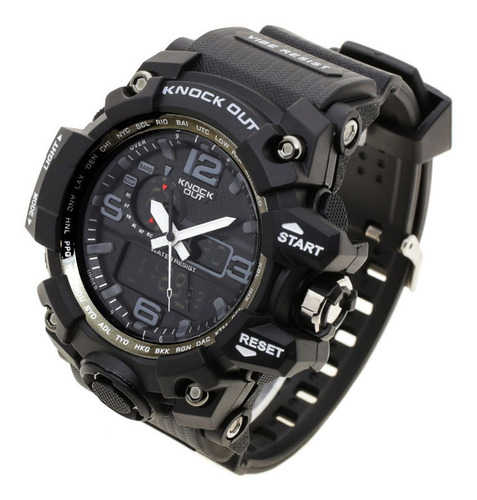 Reloj Knock Out Hombre 8179 Caucho Analogico Digital Wr50