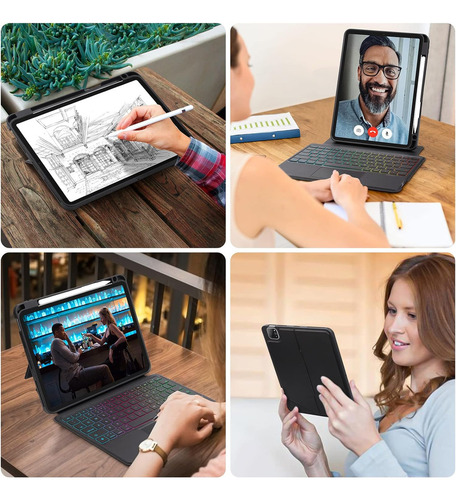 Funda Teclado Táctil Iliminado Para iPad 10th 10.9'' 2022 Ñ