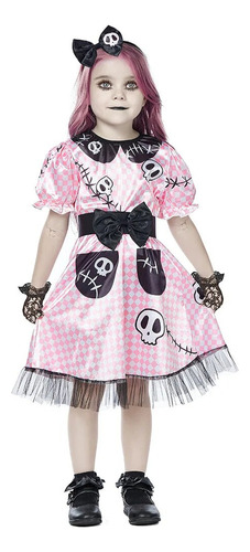 Disfraz De Muñecos De Trapo Little Pink Skelly Para Niñas Y