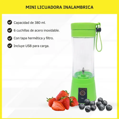 Mini Licuadora Portatil Recargable Usb Vaso 6 Cuchillas!!