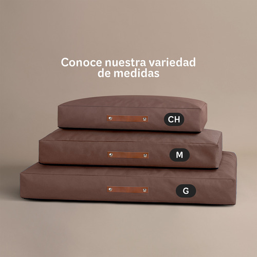 Cama Antiestrés Para Perro Chico Gato, Colchoneta Foam Mascota, Lavable Esquimal Pets, Café 65x45 cm