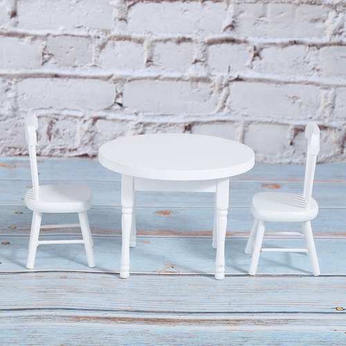 Mesa Doll House 1:12 Sillas De Comedor Redondas, Minimuebles