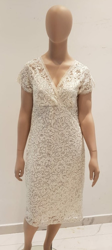 Vestido Corto Encaje Claro Midi 5xl Sabah Desing