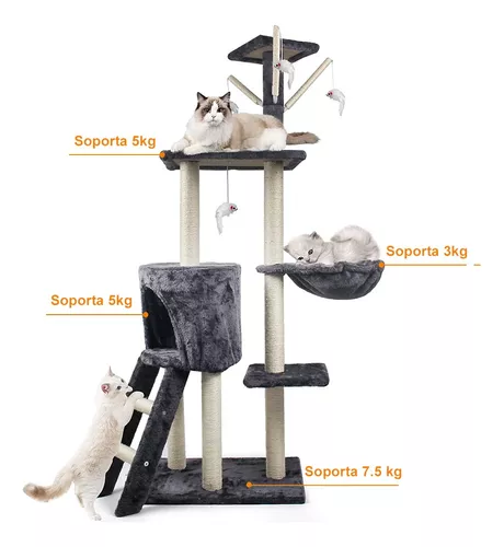 Árbol Rascador Para Gatos Torre Escalador Para 1-3 Gatos