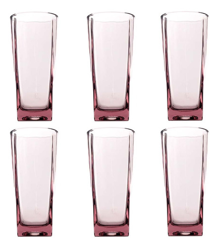 Juego De 6 Vasos Empire Vasos De Vidrio Vaso Para Agua Color Rojo