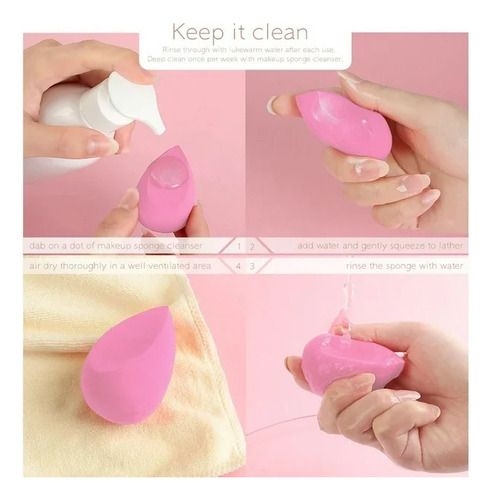 Esponja Aplicadora De Maquillaje Difuminadora (pack De5unid)