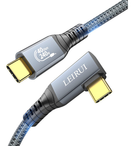 Leirui Cable Usb 4, Cable Thunderbolt 4 En Angulo Recto, Tra