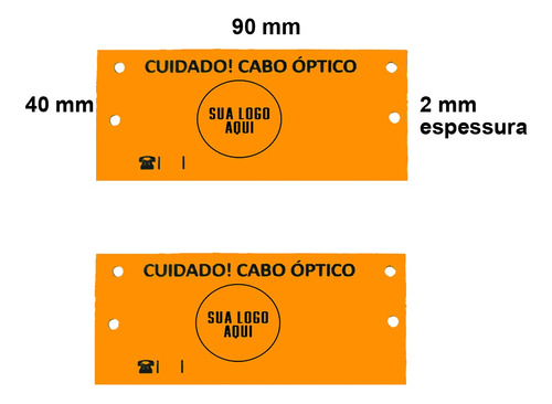 1000 Plaqueta Personalizada Placa Cuidado 4x9 Fibra