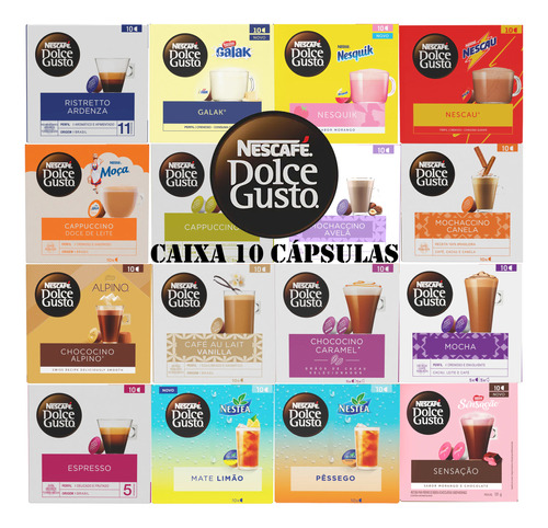 Kit 100 Capsulas Nescafé Dolce Gusto Cápsulas Sabores!!!