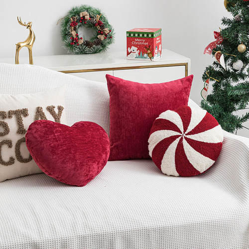 Fundas De Almohada De Felpa De Color Caqui Con Decoración Na