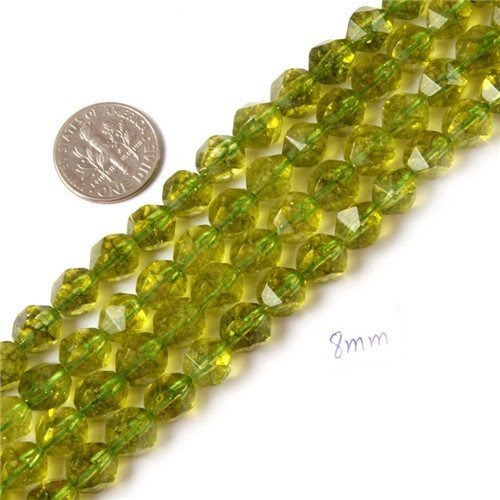 0.315 in Redondo Facetado Piedra Preciosa Verde Peridot