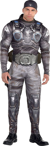 Party City Marcus Fenix Halloween Muscle Costume For Men, 