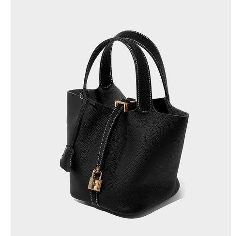 2024 Bolso De Mujer Portátil Cuero Genuino Bolso Tipo Cubo