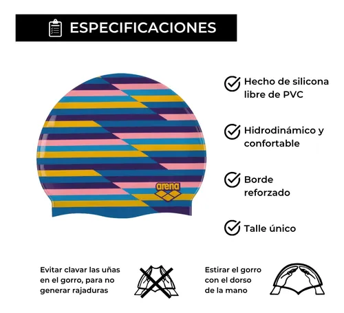Gorra De Natacion Silicona Arena Adulto Aquagym Pileta
