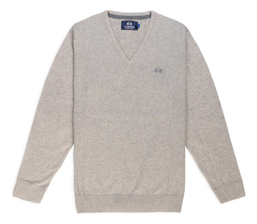 Sweater La Martina Cuello En V Gris Hombre