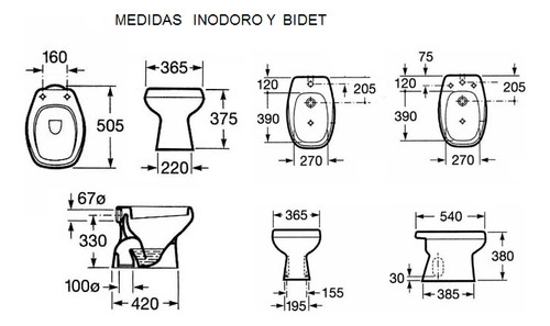 Combo Inodoro Corto Roca Monaco Bidet 3 O 1 Agujeros 6c