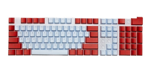 Keycaps Set Color Rojo + Celeste Pastel