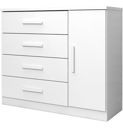Comoda Cajonera Grande - Cajones Profundos Puerta Zapatera Color Blanco Ártico