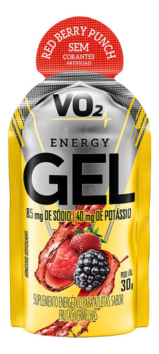 Vo2 Energy Gel Frutas Vermelhas 10 Sachês - Integralmedica