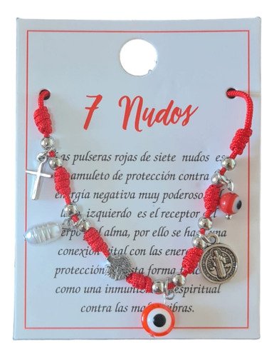 Pulsera 7 Nudos Ojo Protector San Benito Mal De Ojo Suerte