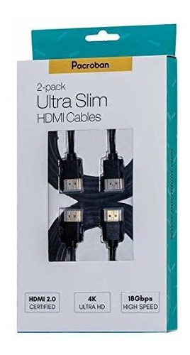 Slim 4k Cable Hdmi 11.5 ft 2 Color Negro