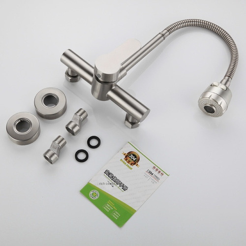 Grifo De Cocina Empotrado En Pared De Acero Inoxidable 304