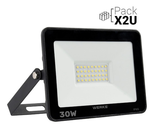 Imagen 2 de 10 de Proyector Reflector 30w = 200w Led Extra Chato Pack X2.